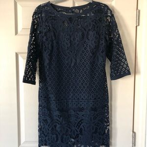 Ann Taylor Loft navy lace dress